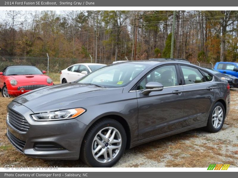 Sterling Gray / Dune 2014 Ford Fusion SE EcoBoost