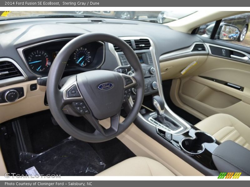 Sterling Gray / Dune 2014 Ford Fusion SE EcoBoost