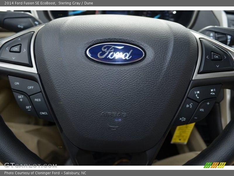 Sterling Gray / Dune 2014 Ford Fusion SE EcoBoost