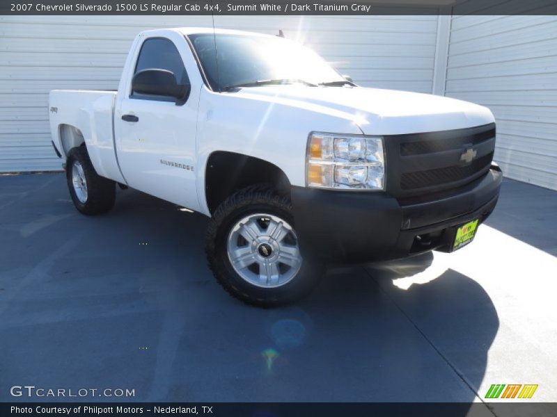 Summit White / Dark Titanium Gray 2007 Chevrolet Silverado 1500 LS Regular Cab 4x4