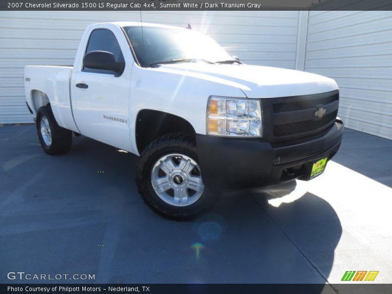 Summit White / Dark Titanium Gray 2007 Chevrolet Silverado 1500 LS Regular Cab 4x4