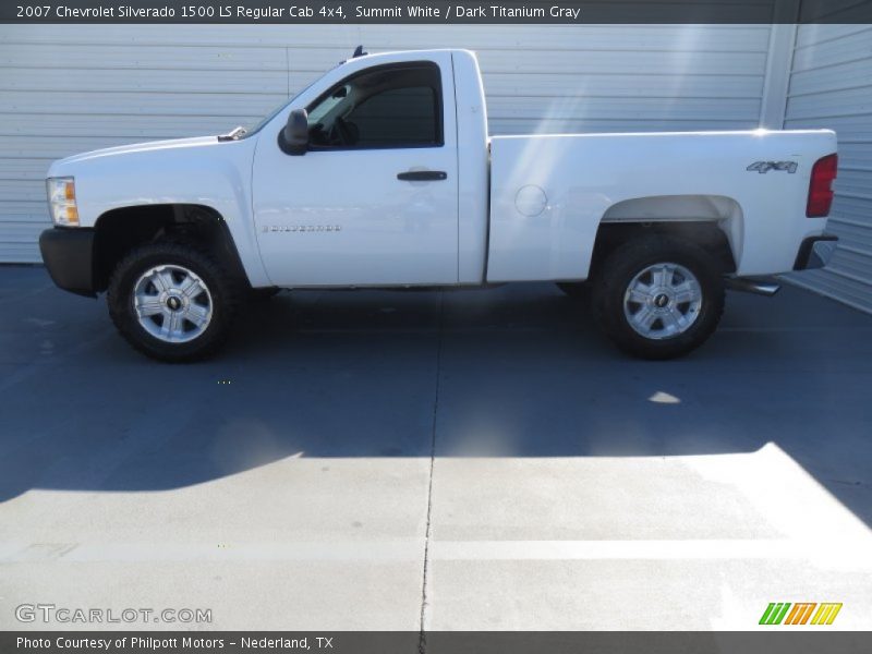 Summit White / Dark Titanium Gray 2007 Chevrolet Silverado 1500 LS Regular Cab 4x4