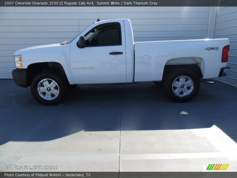 Summit White / Dark Titanium Gray 2007 Chevrolet Silverado 1500 LS Regular Cab 4x4