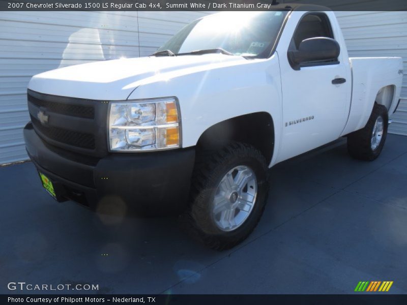 Summit White / Dark Titanium Gray 2007 Chevrolet Silverado 1500 LS Regular Cab 4x4