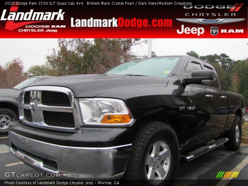 Brilliant Black Crystal Pearl / Dark Slate/Medium Graystone 2010 Dodge Ram 1500 SLT Quad Cab 4x4