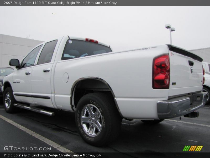 Bright White / Medium Slate Gray 2007 Dodge Ram 1500 SLT Quad Cab