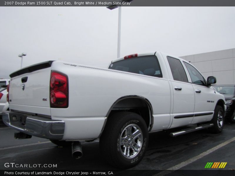 Bright White / Medium Slate Gray 2007 Dodge Ram 1500 SLT Quad Cab