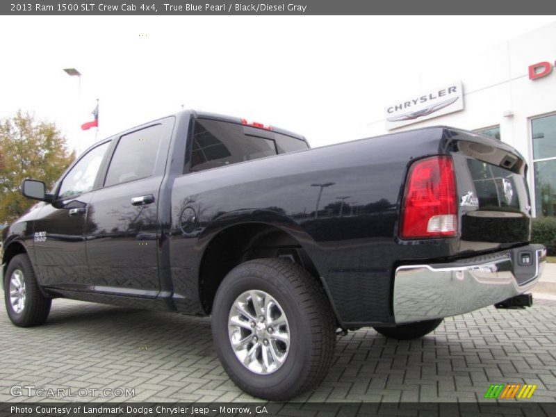 True Blue Pearl / Black/Diesel Gray 2013 Ram 1500 SLT Crew Cab 4x4