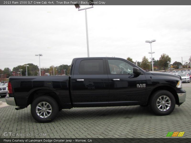 True Blue Pearl / Black/Diesel Gray 2013 Ram 1500 SLT Crew Cab 4x4