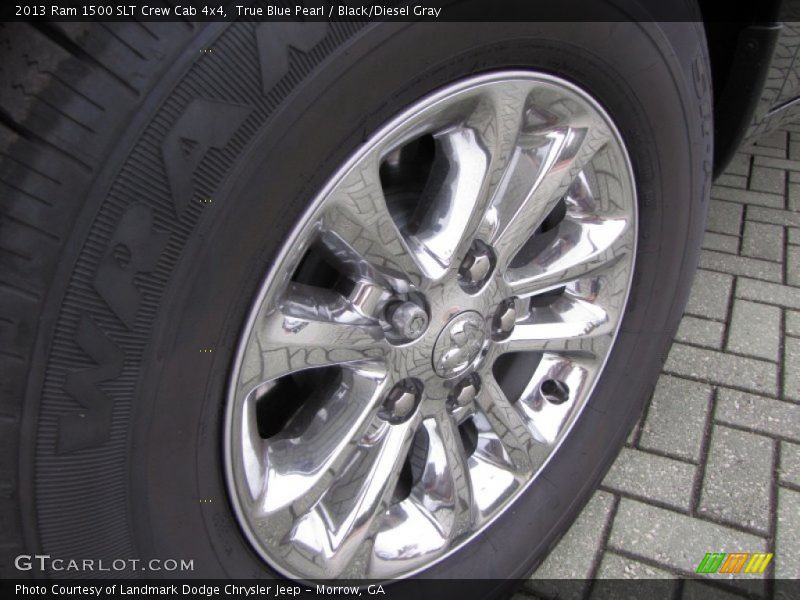 True Blue Pearl / Black/Diesel Gray 2013 Ram 1500 SLT Crew Cab 4x4