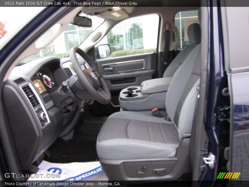 True Blue Pearl / Black/Diesel Gray 2013 Ram 1500 SLT Crew Cab 4x4