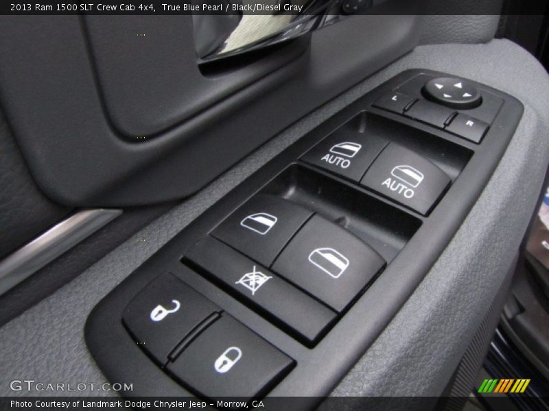 True Blue Pearl / Black/Diesel Gray 2013 Ram 1500 SLT Crew Cab 4x4