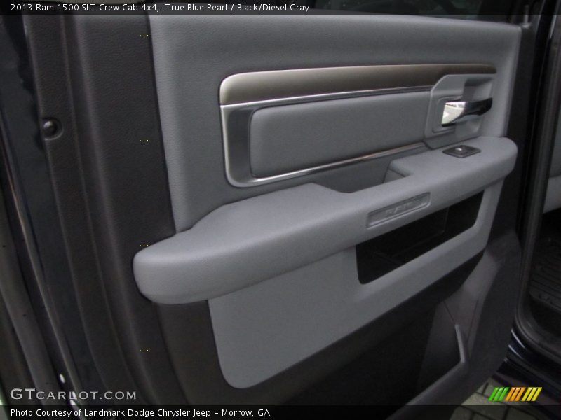 True Blue Pearl / Black/Diesel Gray 2013 Ram 1500 SLT Crew Cab 4x4