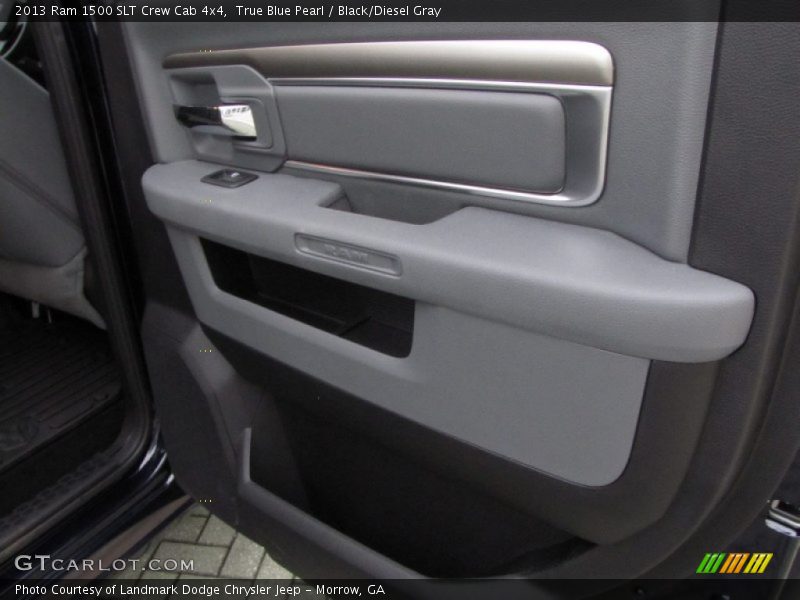 True Blue Pearl / Black/Diesel Gray 2013 Ram 1500 SLT Crew Cab 4x4