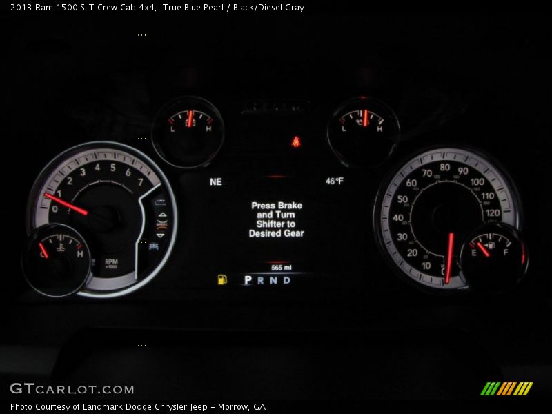 True Blue Pearl / Black/Diesel Gray 2013 Ram 1500 SLT Crew Cab 4x4