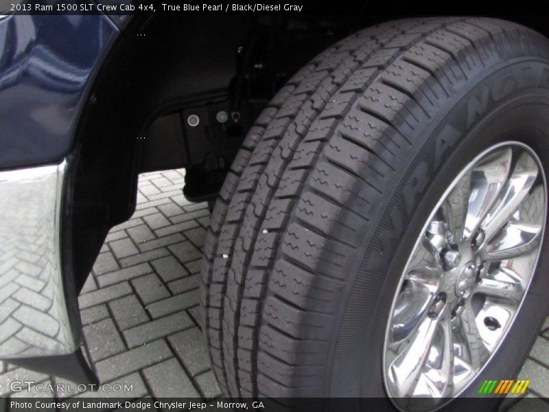 True Blue Pearl / Black/Diesel Gray 2013 Ram 1500 SLT Crew Cab 4x4