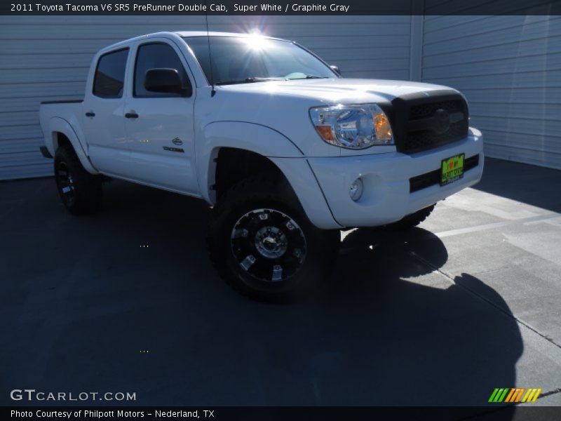Super White / Graphite Gray 2011 Toyota Tacoma V6 SR5 PreRunner Double Cab