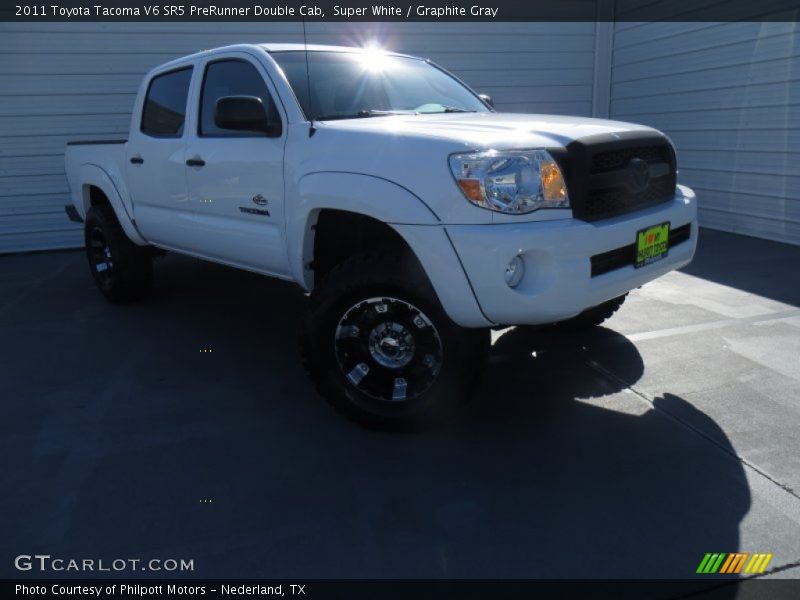 Super White / Graphite Gray 2011 Toyota Tacoma V6 SR5 PreRunner Double Cab