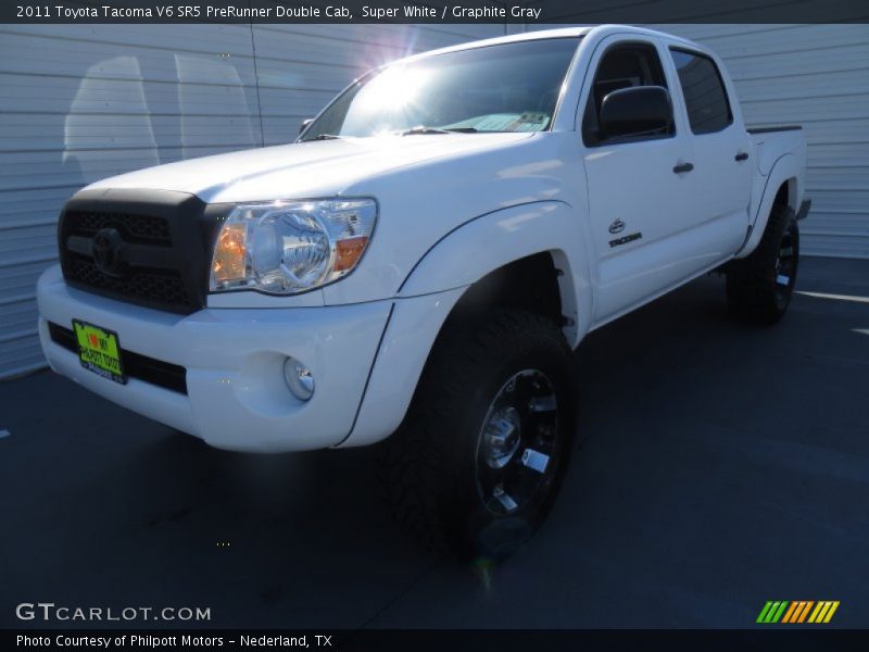 Super White / Graphite Gray 2011 Toyota Tacoma V6 SR5 PreRunner Double Cab