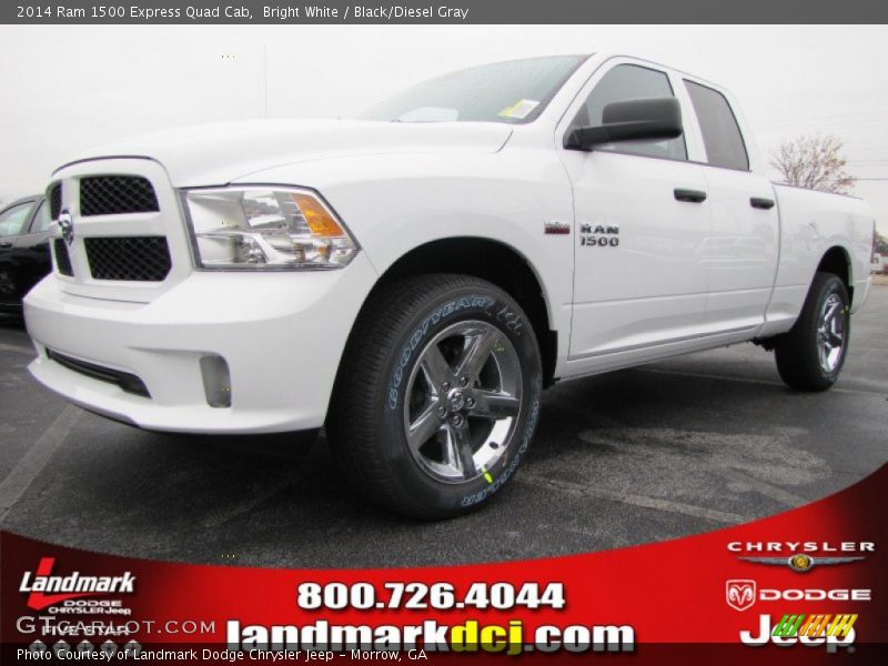 Bright White / Black/Diesel Gray 2014 Ram 1500 Express Quad Cab