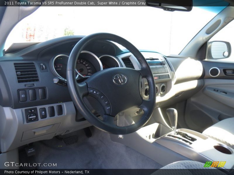 Super White / Graphite Gray 2011 Toyota Tacoma V6 SR5 PreRunner Double Cab