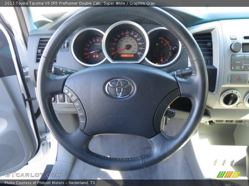 Super White / Graphite Gray 2011 Toyota Tacoma V6 SR5 PreRunner Double Cab