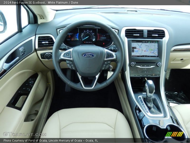 White Platinum / Dune 2014 Ford Fusion SE EcoBoost