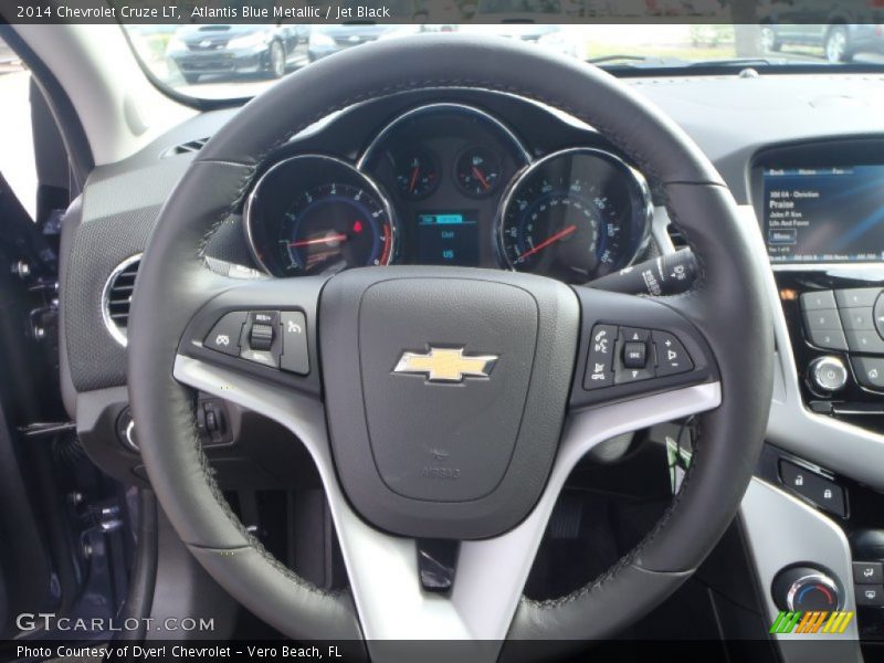 Atlantis Blue Metallic / Jet Black 2014 Chevrolet Cruze LT