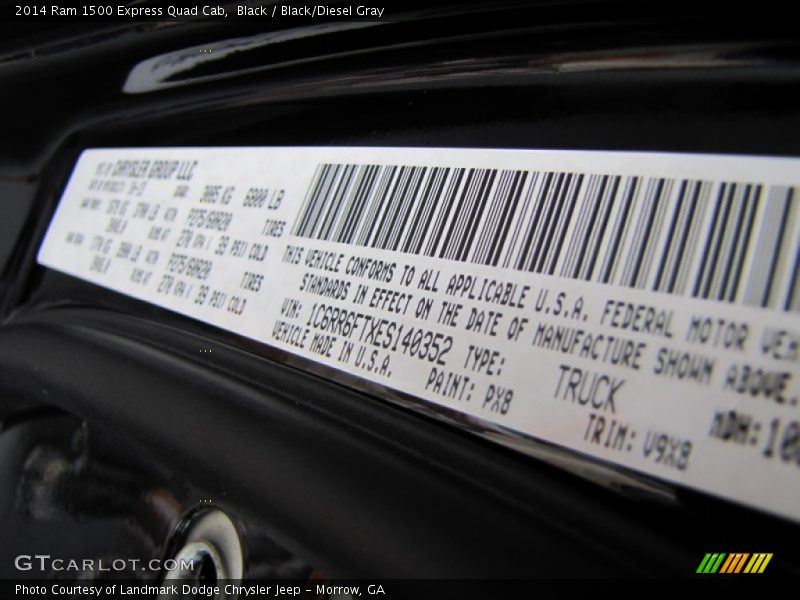 Black / Black/Diesel Gray 2014 Ram 1500 Express Quad Cab