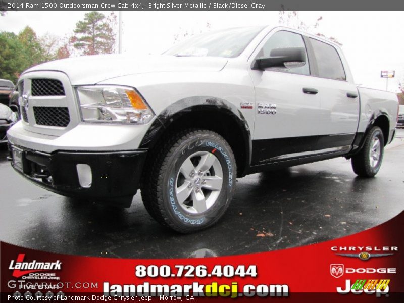 Bright Silver Metallic / Black/Diesel Gray 2014 Ram 1500 Outdoorsman Crew Cab 4x4