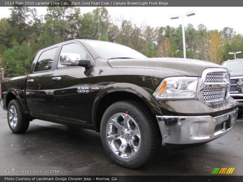 Black Gold Pearl Coat / Canyon Brown/Light Frost Beige 2014 Ram 1500 Laramie Crew Cab