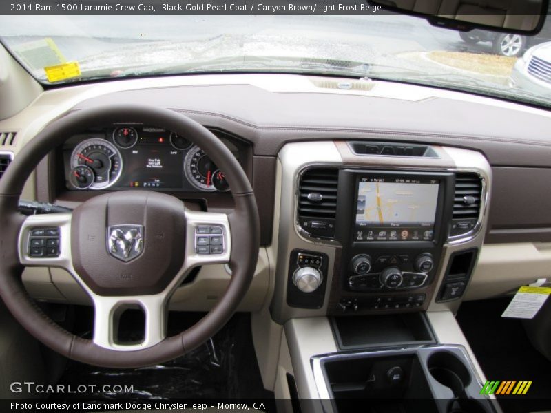 Black Gold Pearl Coat / Canyon Brown/Light Frost Beige 2014 Ram 1500 Laramie Crew Cab