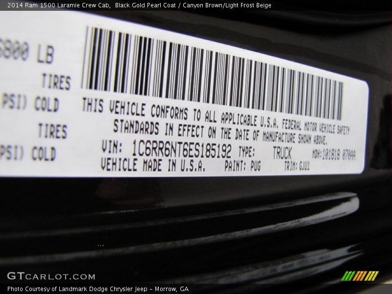 Black Gold Pearl Coat / Canyon Brown/Light Frost Beige 2014 Ram 1500 Laramie Crew Cab