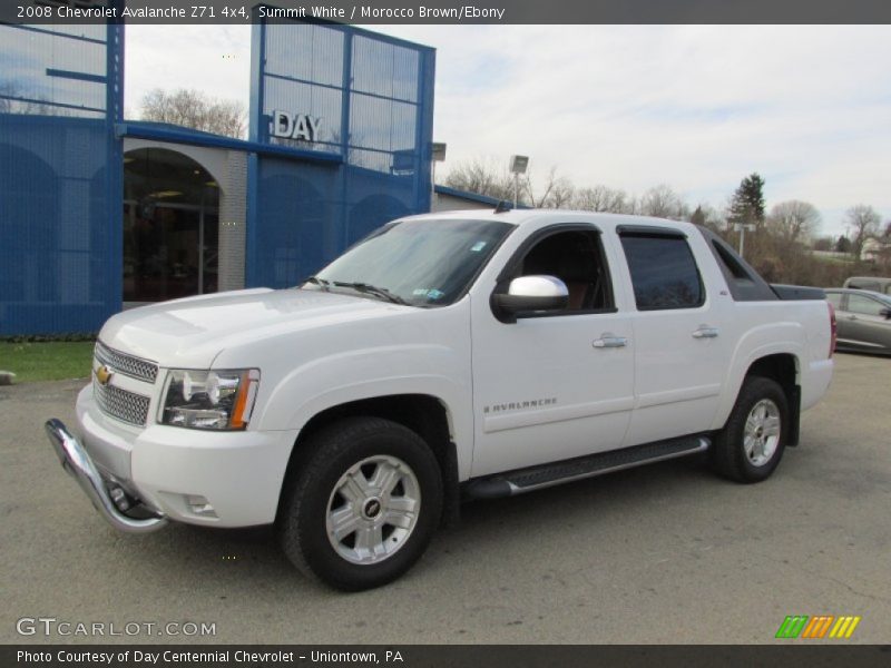 Summit White / Morocco Brown/Ebony 2008 Chevrolet Avalanche Z71 4x4