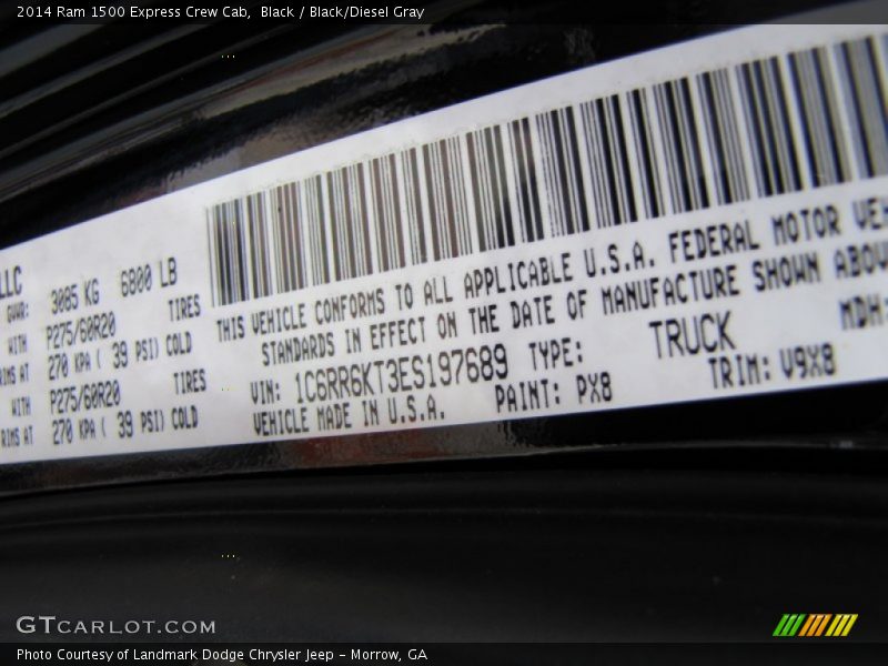 Black / Black/Diesel Gray 2014 Ram 1500 Express Crew Cab