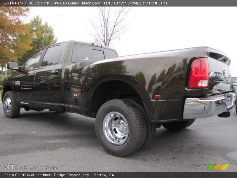 Black Gold Pearl / Canyon Brown/Light Frost Beige 2014 Ram 3500 Big Horn Crew Cab Dually