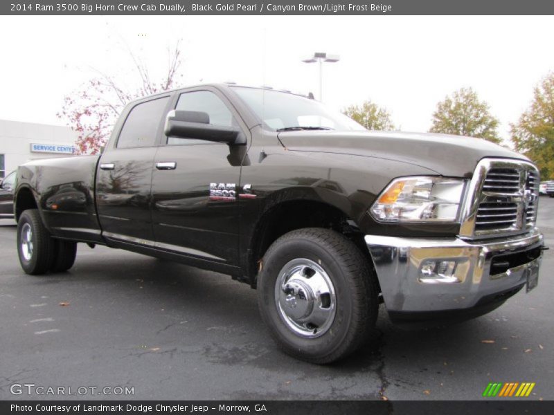 Black Gold Pearl / Canyon Brown/Light Frost Beige 2014 Ram 3500 Big Horn Crew Cab Dually