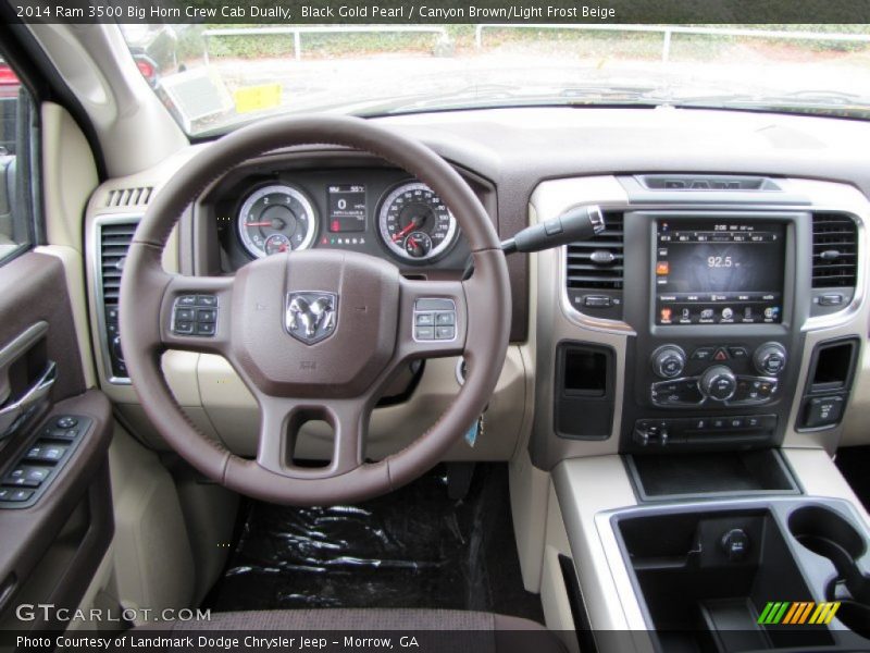 Black Gold Pearl / Canyon Brown/Light Frost Beige 2014 Ram 3500 Big Horn Crew Cab Dually