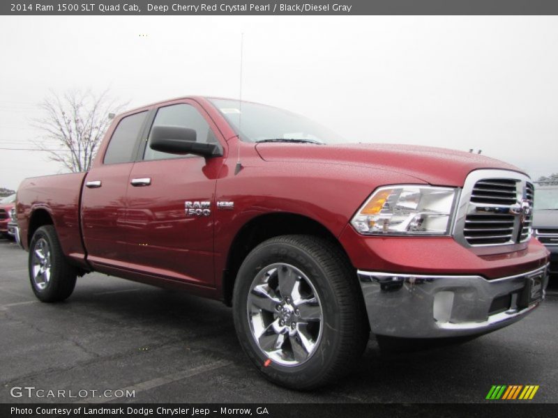 Deep Cherry Red Crystal Pearl / Black/Diesel Gray 2014 Ram 1500 SLT Quad Cab