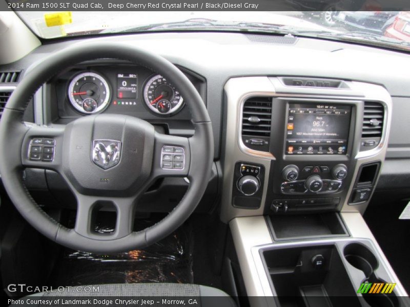Deep Cherry Red Crystal Pearl / Black/Diesel Gray 2014 Ram 1500 SLT Quad Cab
