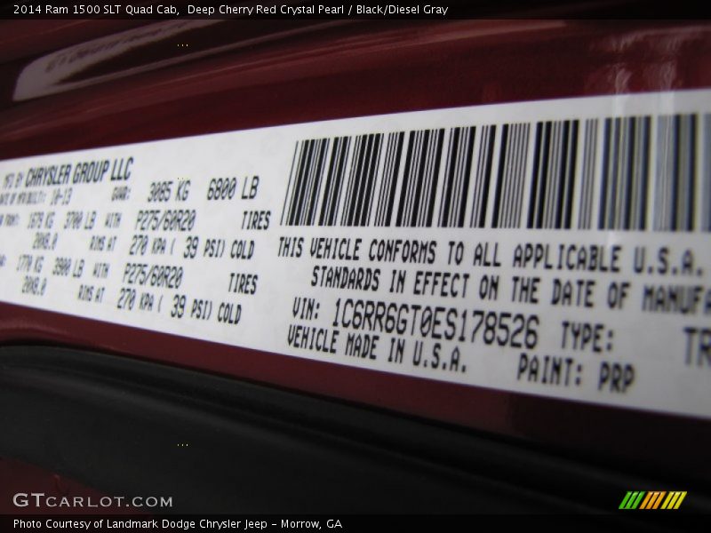Deep Cherry Red Crystal Pearl / Black/Diesel Gray 2014 Ram 1500 SLT Quad Cab