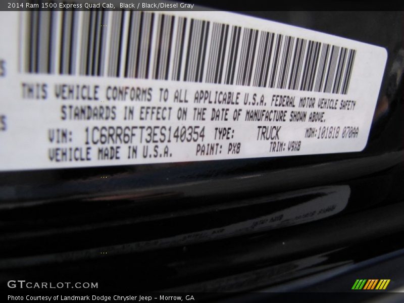 Black / Black/Diesel Gray 2014 Ram 1500 Express Quad Cab