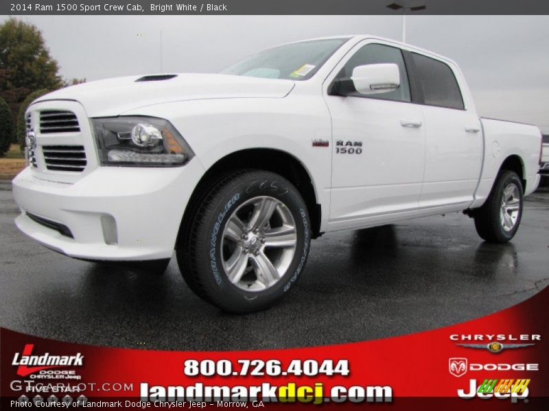 Bright White / Black 2014 Ram 1500 Sport Crew Cab