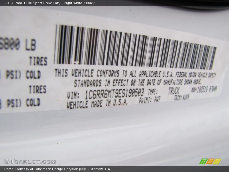 Bright White / Black 2014 Ram 1500 Sport Crew Cab
