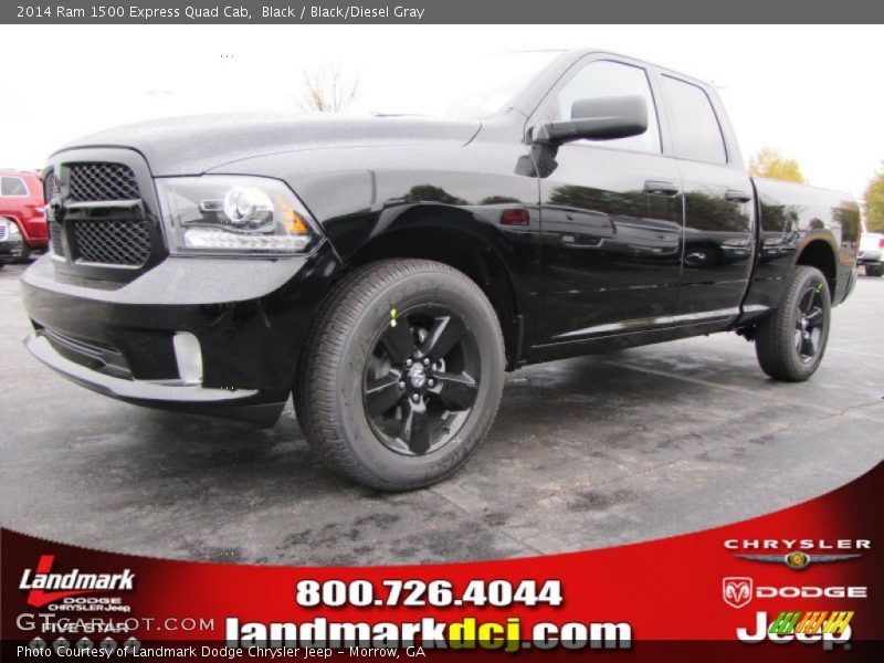 Black / Black/Diesel Gray 2014 Ram 1500 Express Quad Cab