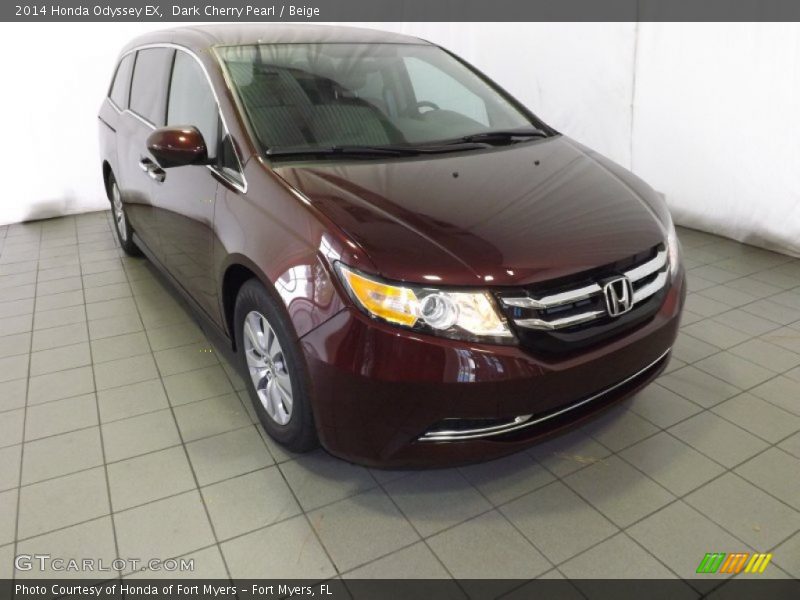 Dark Cherry Pearl / Beige 2014 Honda Odyssey EX