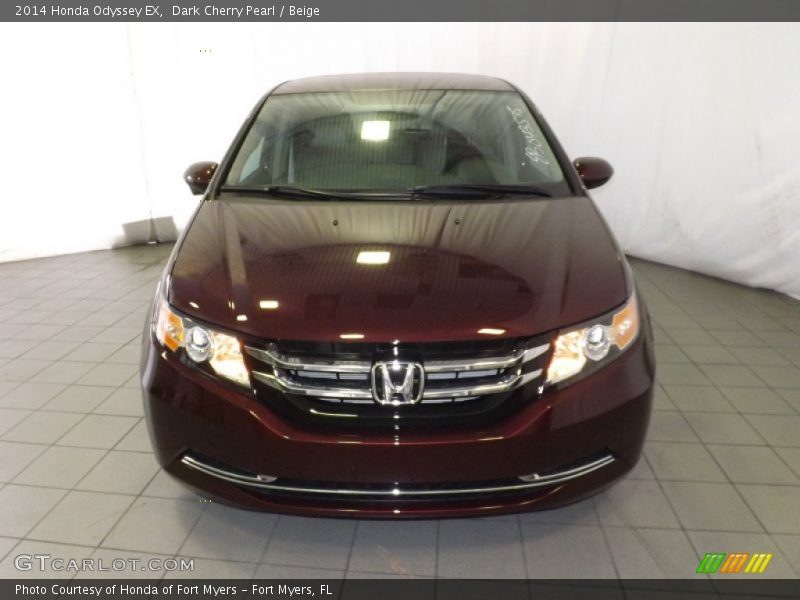 Dark Cherry Pearl / Beige 2014 Honda Odyssey EX