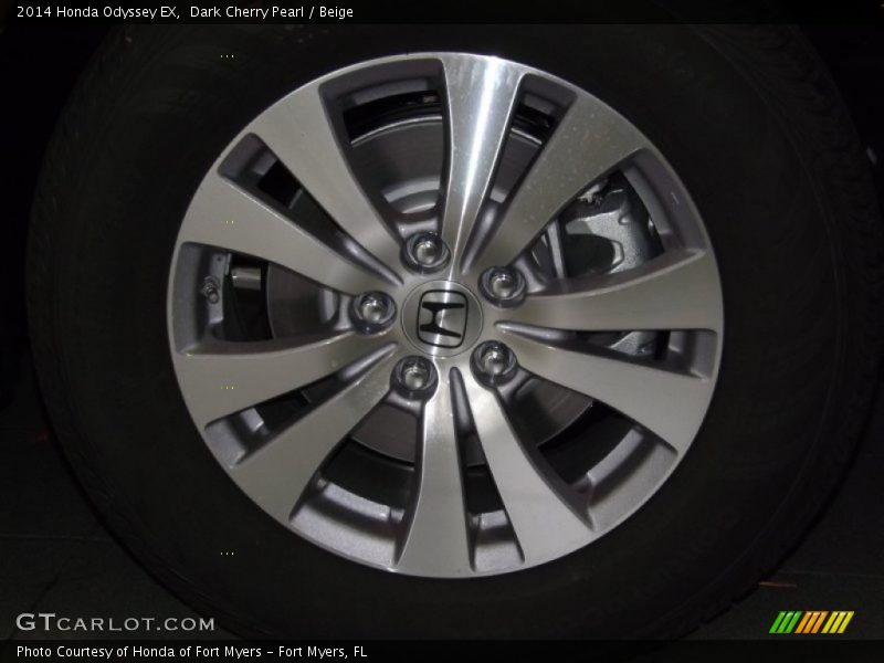 Dark Cherry Pearl / Beige 2014 Honda Odyssey EX