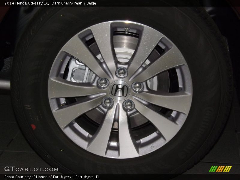 Dark Cherry Pearl / Beige 2014 Honda Odyssey EX