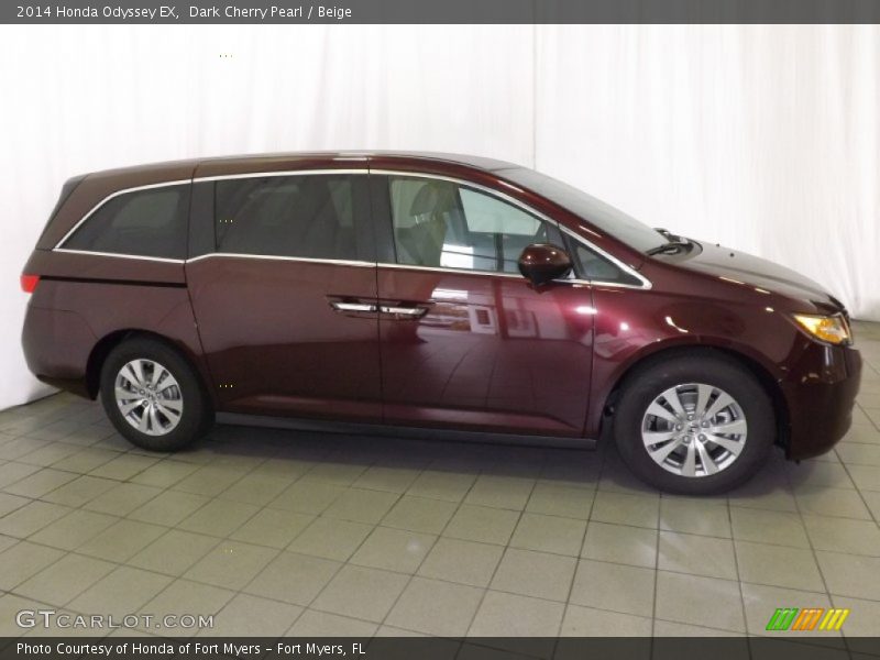 Dark Cherry Pearl / Beige 2014 Honda Odyssey EX